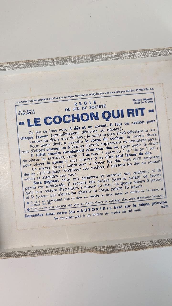 Jeu de société années 50 - Le cochon qui rit -image-1